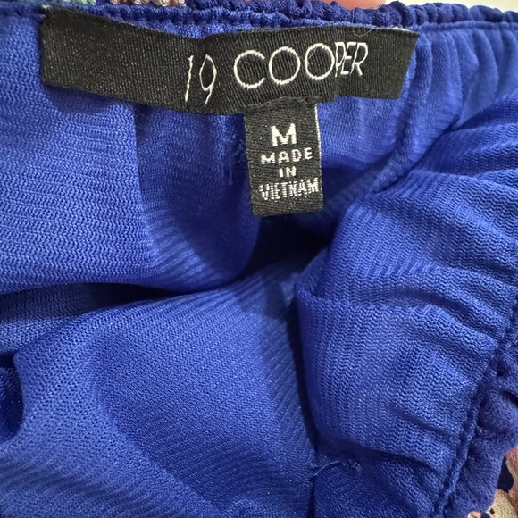 19 Cooper Strapless Blue Floral Jumpsuit with wide leg silhouette Size M - Picture 5 of 5